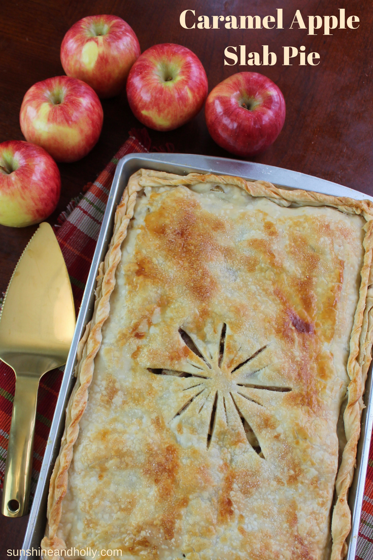 #ad Caramel Apple Slab Pie with Autumn Glory Apples | sunshineandholly.com | fall comfort foods | baking | #autumngloryapple
