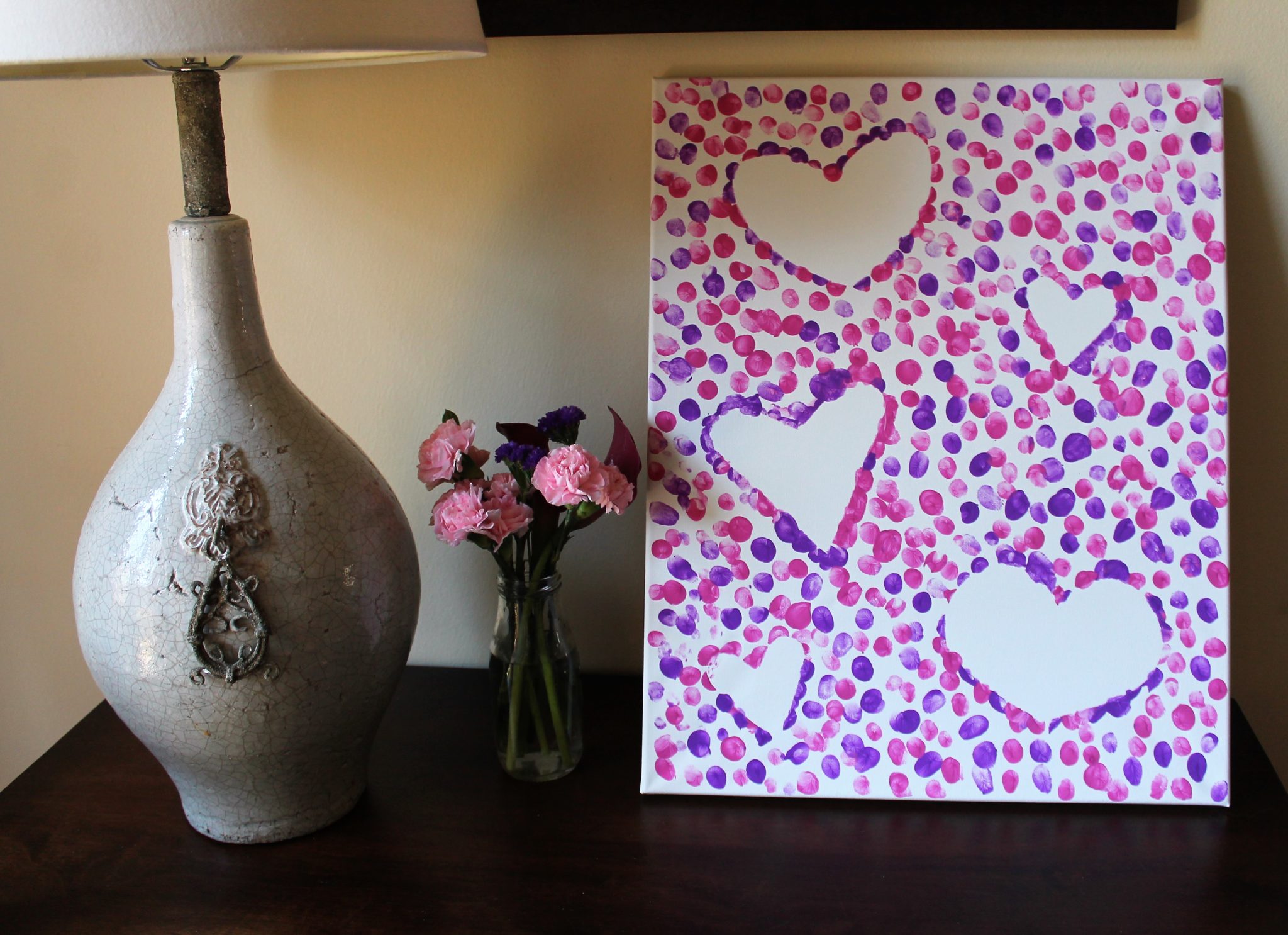Easy Kid's Valentine's Day Thumbprint Craft | sunshineandholly.com